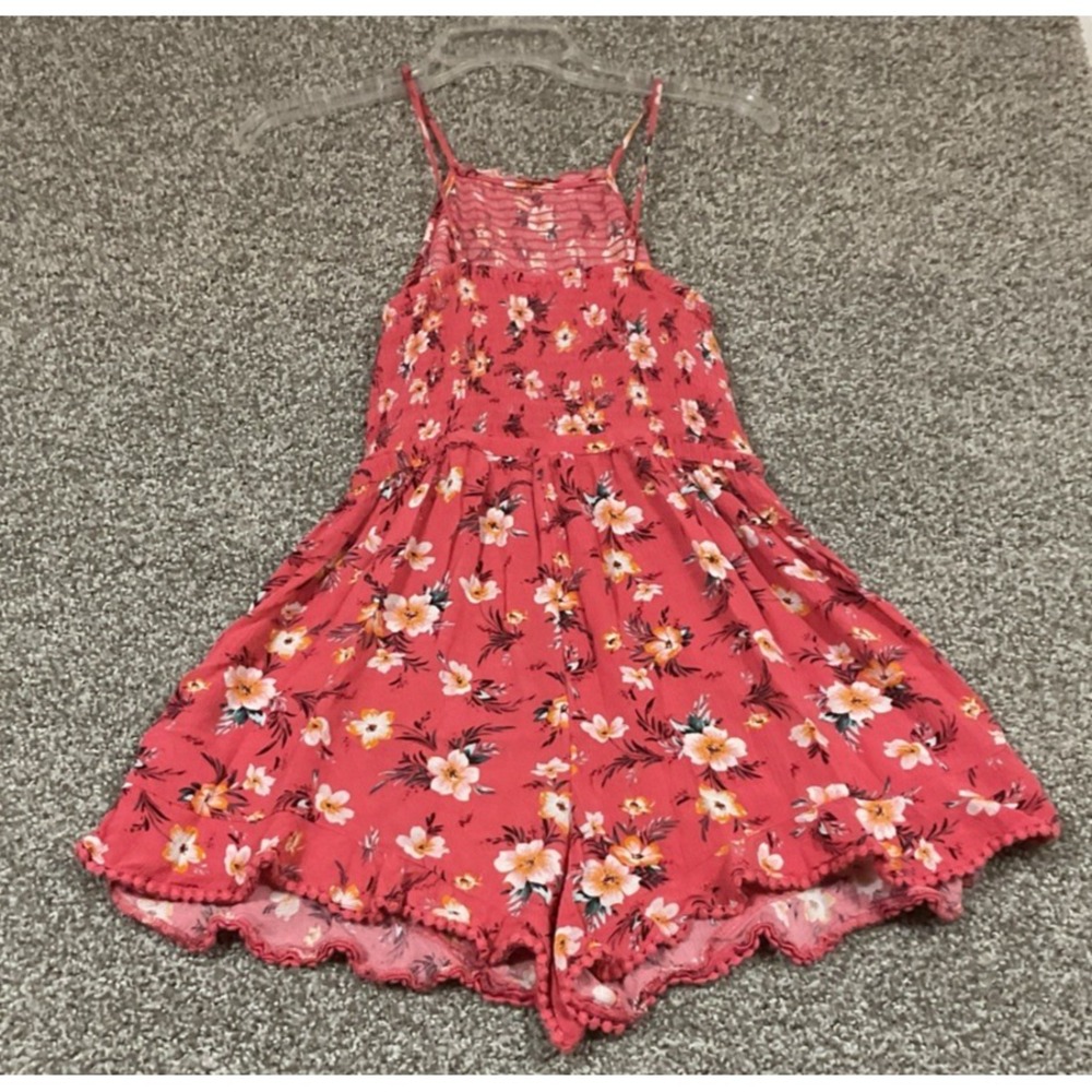 American Eagle‎ Floral Poppy Halter Dress Dark Pink Boho festival beach XS Sz 6 - Picture 2 of 6